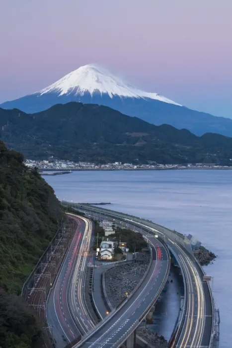Framed Print : Mount Fuji and traffic driving on the Tomei Expressway, Shizuoka, Honshu, Japan, Asia Framed Print : Mount Fuji and traffic driving on the Tomei Expressway, Shizuoka, Honshu, Japan, Asia