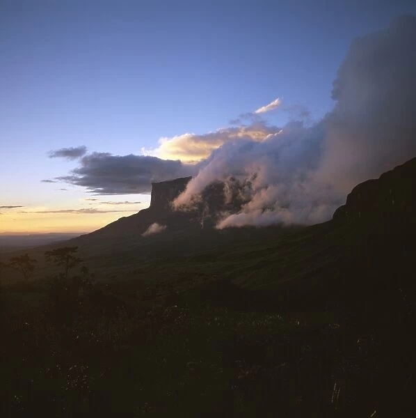 Mount Kukenaam (Kukenan) (Cuguenan) from the upper slopes of Roraima, Gran Sabana