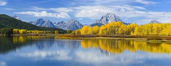 Mount Moran and the Teton Range from Oxbow Bend, Snake River, Grand Tetons National Park
