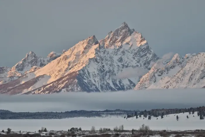 Framed Print : Mount Moran in the winter with snow, Grand Teton National Park, Wyoming, United States of America Framed Print : Mount Moran in the winter with snow, Grand Teton National Park, Wyoming, United States of America