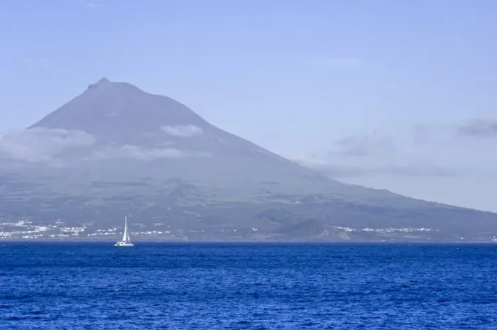 Framed Print : Mount Pico seen from waterfront of Horta, Faial, Azores, Portugal, Atlantic, Europe Framed Print : Mount Pico seen from waterfront of Horta, Faial, Azores, Portugal, Atlantic, Europe