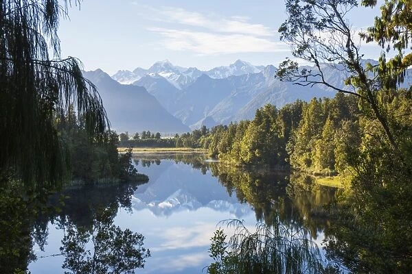 Mount Tasman and Aoraki (Mount Cook) reflected in Lake Matheson, Westland Tai Poutini National Park