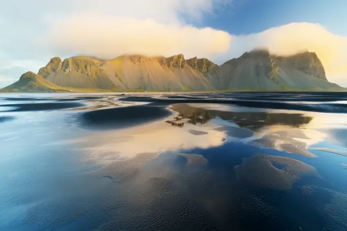 Framed Print : Mount Vestrahorn shrouded in clouds at sunrise, Stokksnes, Iceland, Polar Regions Framed Print : Mount Vestrahorn shrouded in clouds at sunrise, Stokksnes, Iceland, Polar Regions