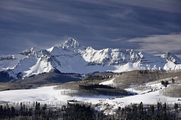 Mount Wilson in the winter, Uncompahgre National Forest, Colorado, United States of America, North America