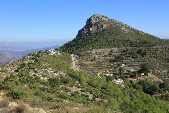 Framed Print : Mountain peaks landscape at Coll de Rates, looking east, Tarbena, Marina Alta, Alicante province, Spain, Europe Framed Print : Mountain peaks landscape at Coll de Rates, looking east, Tarbena, Marina Alta, Alicante province, Spain, Europe