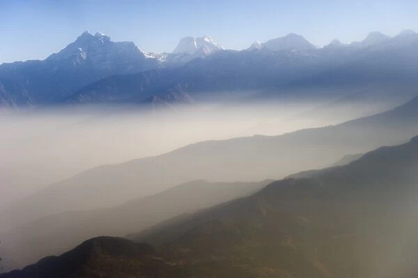 Mountain scenery on flight to Lukla, Solu Khumbu Everest Region, Himalayas, Nepal, Asia
