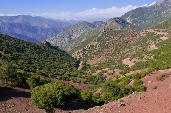 Framed Print : Mountain scenery, seen from the mountain pass Tizi n Test, Atlas Mountains