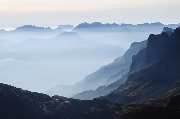 Mountain silhouette, Chamonix, Haute-Savoie, French Alps, France, Europe
