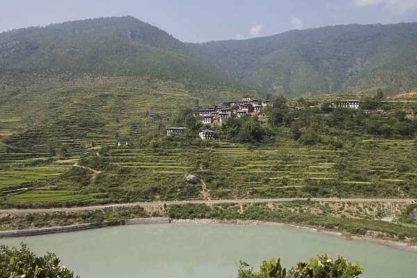 Mountain village, Bhutan, Asia