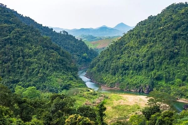Mountainous landscape along Ho Chi Minh Highway West near Khe Sanh, Da Krong District