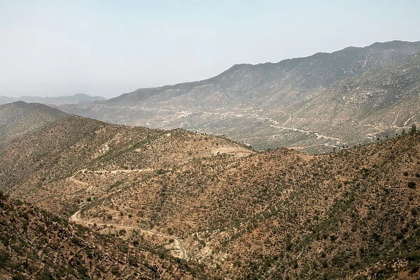 The mountainous landscape on the road between Asmara and Massawa, Eritrea, Africa