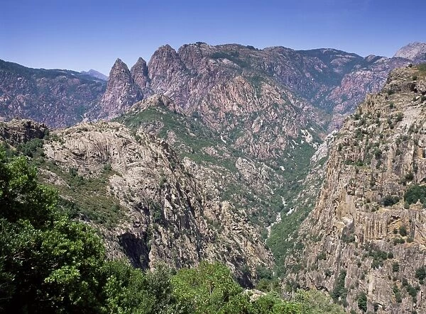 Mountains near Porto, west coast area, Corsica, France, Europe