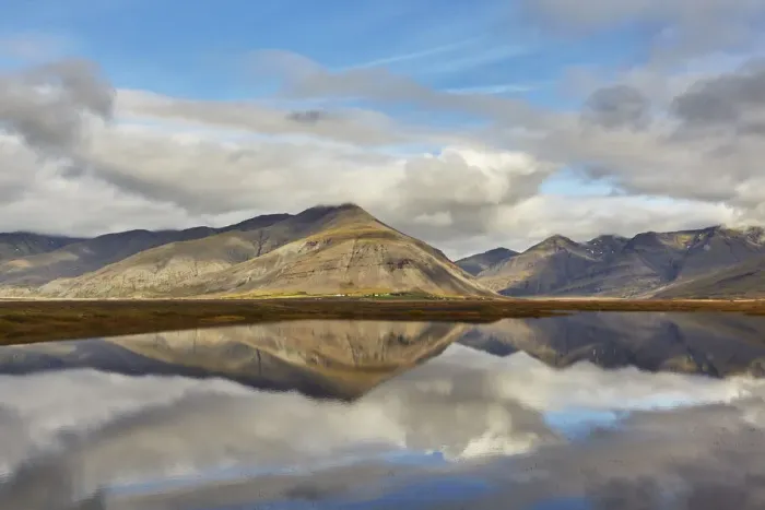 Framed Print : Mountains and reflections in a lake, near Hofn, southeast Iceland, Polar Regions Framed Print : Mountains and reflections in a lake, near Hofn, southeast Iceland, Polar Regions
