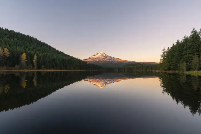 Framed Print : Mountt Hood reflected in Trillium Lake at sunset, Government Camp, Clackamas county Framed Print : Mountt Hood reflected in Trillium Lake at sunset, Government Camp, Clackamas county