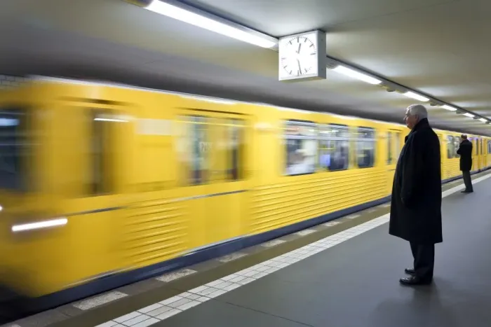 Framed Print : Moving train pulling into modern subway station, Berlin, Germany, Europe Framed Print : Moving train pulling into modern subway station, Berlin, Germany, Europe