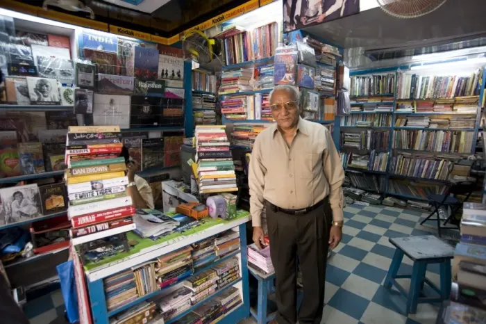 Framed Print : Mr. G. M. Singhvi, Owner of Books Corner, an excellent small bookshop in Jaipur Framed Print : Mr. G. M. Singhvi, Owner of Books Corner, an excellent small bookshop in Jaipur
