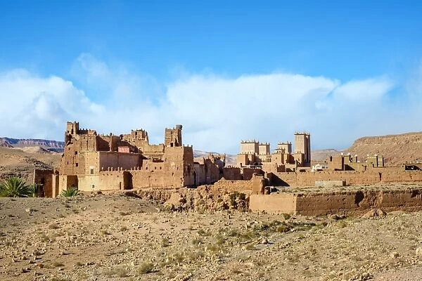 Mud Kasbah buildings at Ksar of Tamedakhte, Ouarzazate Province, Souss-Massa-Draa