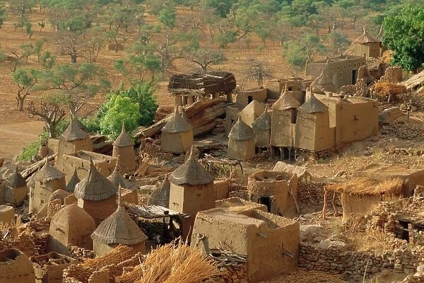 Mud village, Sanga region, Dogon, Mali, Africa