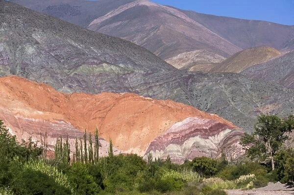 Multi coloured mountains, Humahuaca, province of Jujuy, Argentina, South America