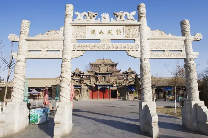 Framed Print : The multipurpose Buddhist Confucianist and Taoist Gao Miao temple, Zhongwei