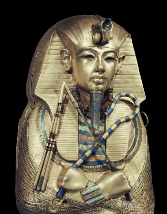 Framed Print : Mummiform coffin of gold with inlaid semi-precious stones and glass-paste Framed Print : Mummiform coffin of gold with inlaid semi-precious stones and glass-paste