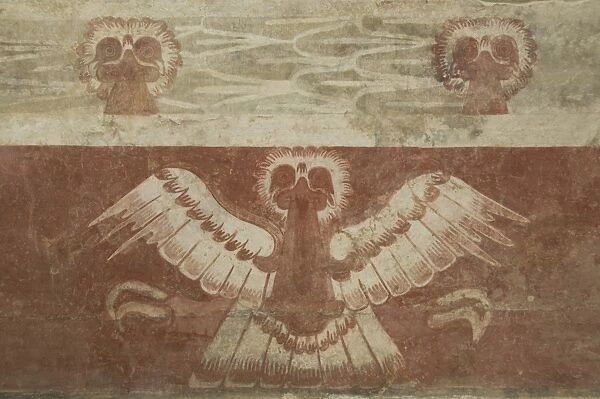 Mural in the Palace of Tetitla, believed to represent an eagle, Archaeological Zone of Teotihuacan