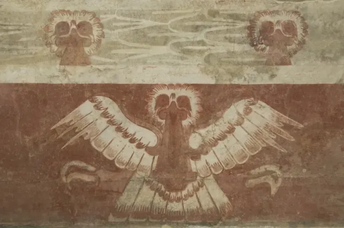 Framed Print : Mural in the Palace of Tetitla, believed to represent an eagle, Archaeological Zone of Teotihuacan Framed Print : Mural in the Palace of Tetitla, believed to represent an eagle, Archaeological Zone of Teotihuacan