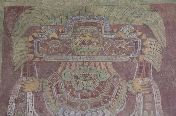 Mural in the Palace of Tetitla, believed to be a representation of the Great Goddess of Teotihuacan