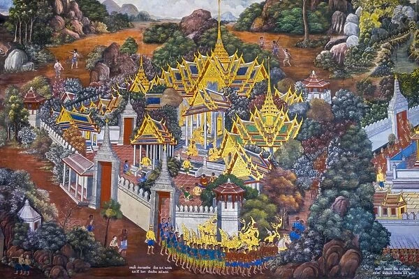 Murals depicting scenes from the Ramakien, Temple of the Emerald Buddha (Wat Phra Kaew)