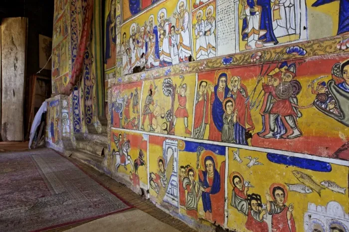 Framed Print : Murals in the interior of the 16th century Christian Monastery and church of Azuwa Maryam, Zege Peninsula, Lake Tana, Bahir Dar, Ethiopia, Africa Framed Print : Murals in the interior of the 16th century Christian Monastery and church of Azuwa Maryam, Zege Peninsula, Lake Tana, Bahir Dar, Ethiopia, Africa