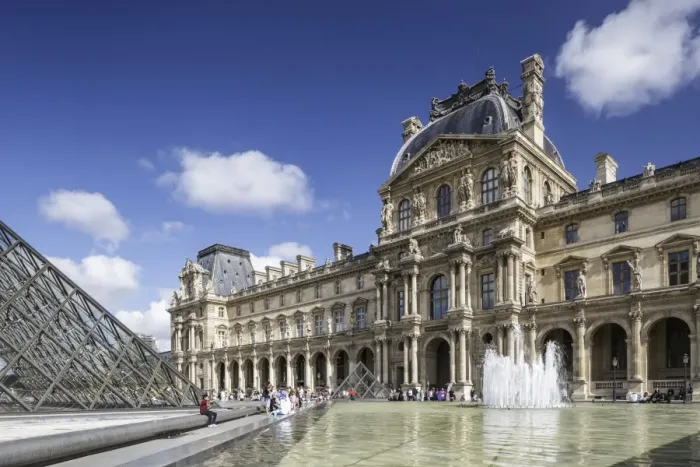 Framed Print : The Musee du Louvre in Paris, France, Europe Framed Print : The Musee du Louvre in Paris, France, Europe