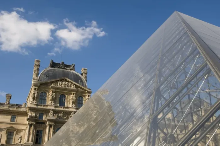Framed Print : Musee du Louvre and Pei Pyramid, Paris, France, Europe Framed Print : Musee du Louvre and Pei Pyramid, Paris, France, Europe
