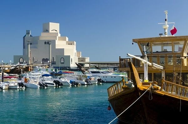 Museum of Islamic Art and dhow harbour, Doha, Qatar, Middle East