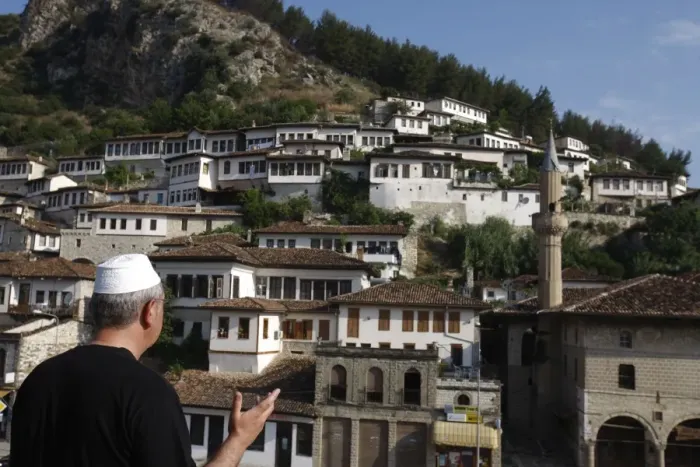 Framed Print : Muslim in Berat, Albania, Europe Framed Print : Muslim in Berat, Albania, Europe