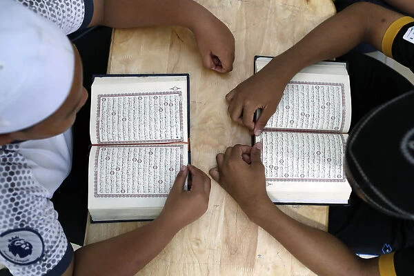 Muslim children learning Quran at Islamic school, Ho Chi Minh City, Vietnam, Indochina