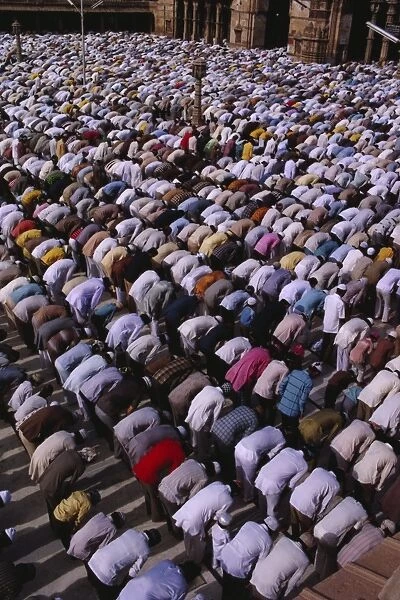 Muslims gather for prayers at the Jama Masjid (Friday Mosque)