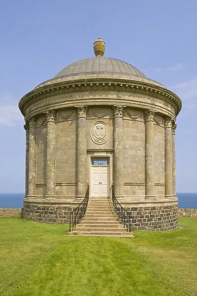 The Mussenden temple perched on a cliff edge, part of the Downhill estate