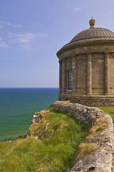 The Mussenden temple perched on a cliff edge, part of the Downhill Estate