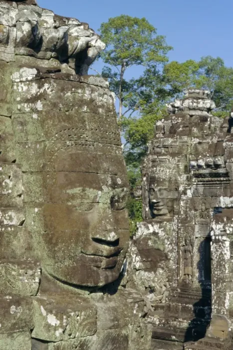 Framed Print : Myriad stone heads typifying Cambodia in the Bayon Temple, Angkor, Siem Reap, Cambodia Framed Print : Myriad stone heads typifying Cambodia in the Bayon Temple, Angkor, Siem Reap, Cambodia