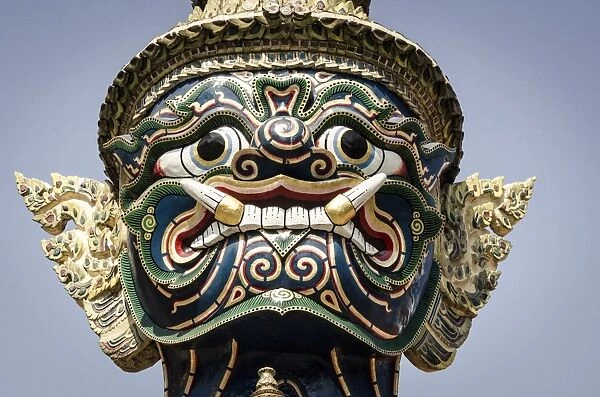 Mythical temple guard (Yaksha), Wat Phra Kaew, Bangkok, Thailand