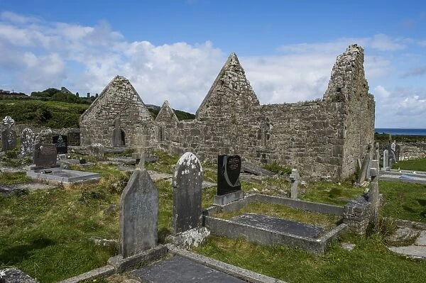 Na Seacht dTeampaill, early Christian church ruins, Arainn, Aaran Islands, Republic of Ireland