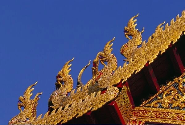 Nagas (sacred snakes) decorating temple roof