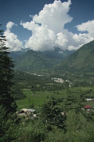 Naggar village and the Kulu Valley from Naggar Castle, Himachal Pradesh state