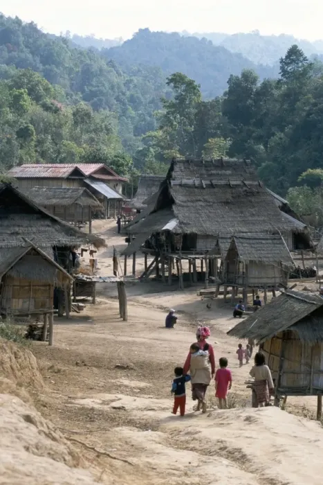 Framed Print : Nam Ded Mai Akha village Framed Print : Nam Ded Mai Akha village