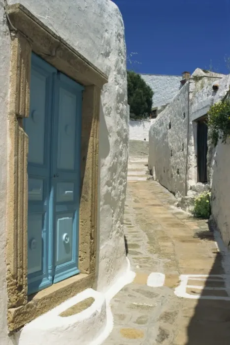 Framed Print : Narrow street in Hora, Patmos, Dodecanese Islands, Greek Islands, Greece, Europe Framed Print : Narrow street in Hora, Patmos, Dodecanese Islands, Greek Islands, Greece, Europe