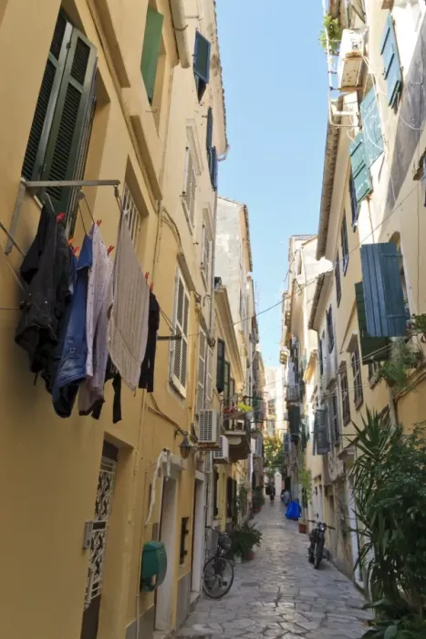 Framed Print : Narrow street with washing, Old Town, Corfu Town, UNESCO World Heritage Site, Corfu, Ionian Islands, Greek Islands, Greece, Europe Framed Print : Narrow street with washing, Old Town, Corfu Town, UNESCO World Heritage Site, Corfu, Ionian Islands, Greek Islands, Greece, Europe