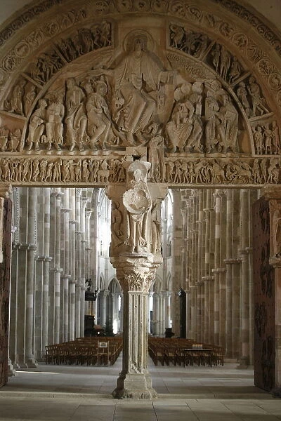 Narthex entrance, Vezelay Basilica, UNESCO World Heritage Site, Vezelay, Yonne, Burgundy