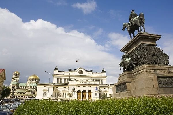 National Assembly and Tsar Osvoboditel statue, Sofia, Bulgaria, Europe