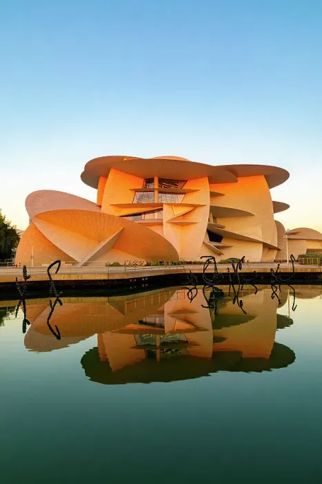 Framed Print : National Museum of Qatar at sunrise, Doha, Qatar, Middle East Framed Print : National Museum of Qatar at sunrise, Doha, Qatar, Middle East