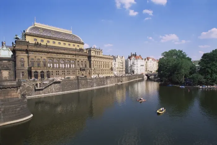 Framed Print : National Theatre and River Vltava, Prague, Czech Republic, Europe Framed Print : National Theatre and River Vltava, Prague, Czech Republic, Europe